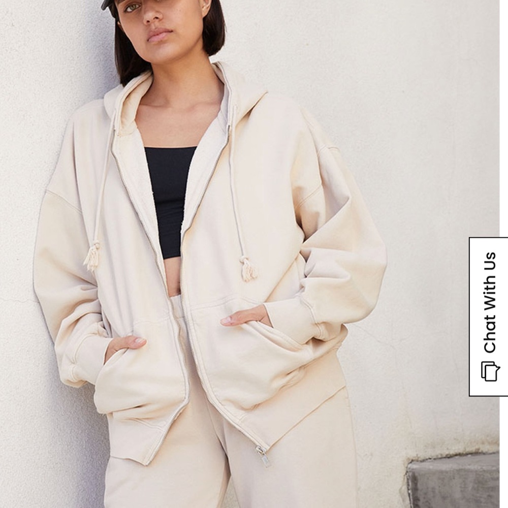 Beige Christy Full Zip Hoodie